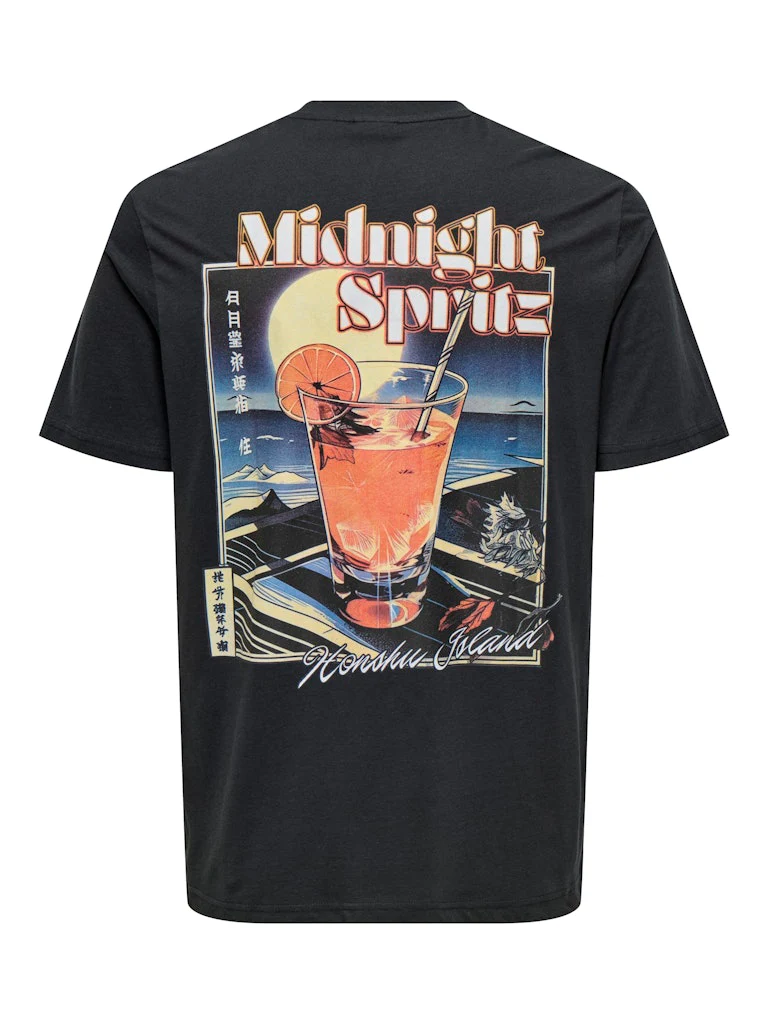 Only and Sons miesten t-paita, CHRIS LIFE REG SS TEE Jet Black - Image 3