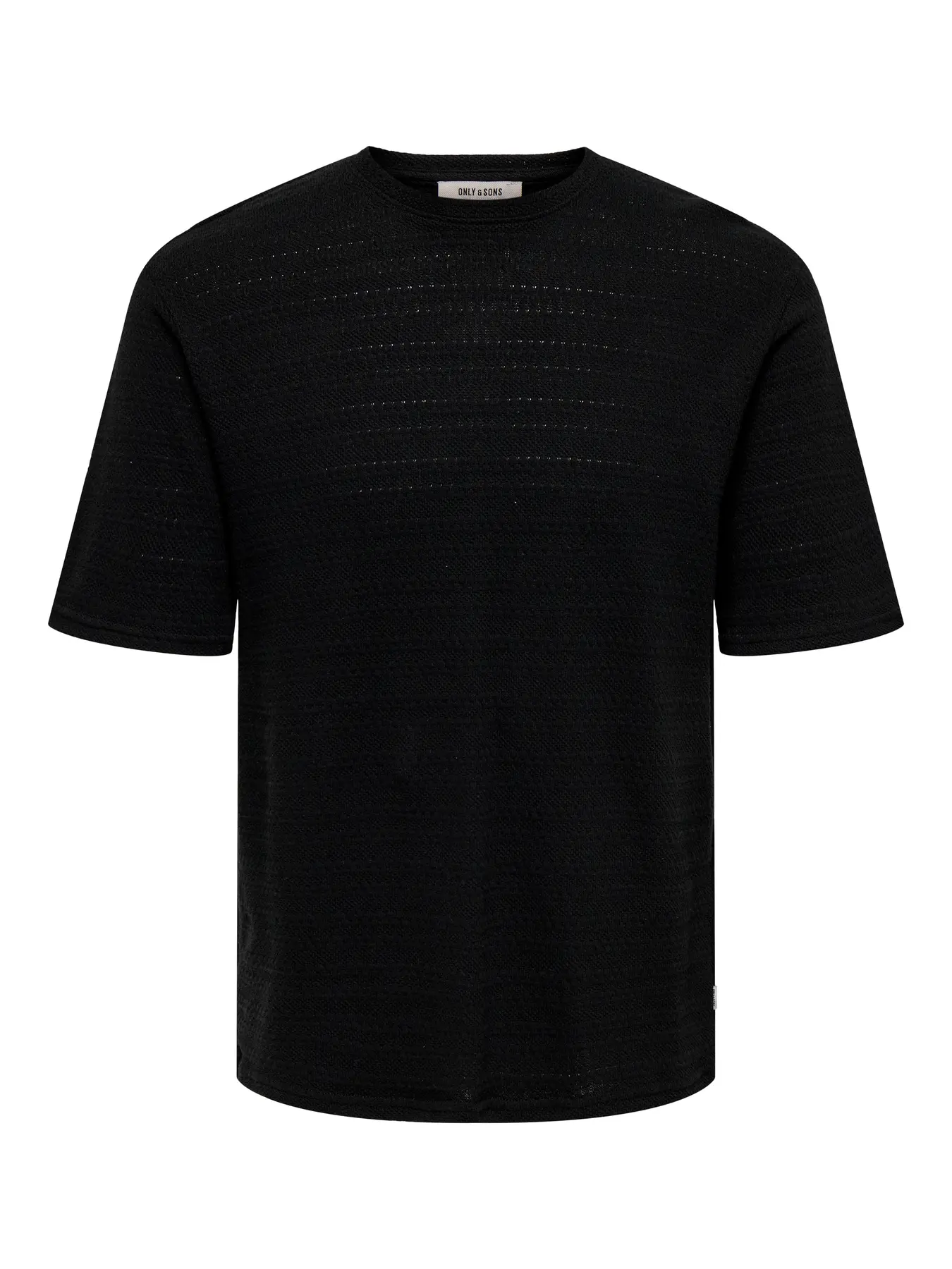 Only and Sons miesten t-paita, GIVO REG 12 SS CREW KNIT Black - Image 5