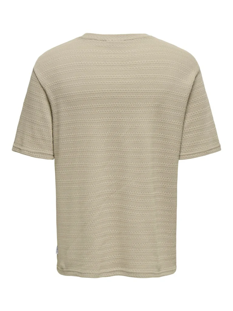 Only and Sons miesten t-paita, GIVO REG 12 SS CREW KNIT String - Image 2