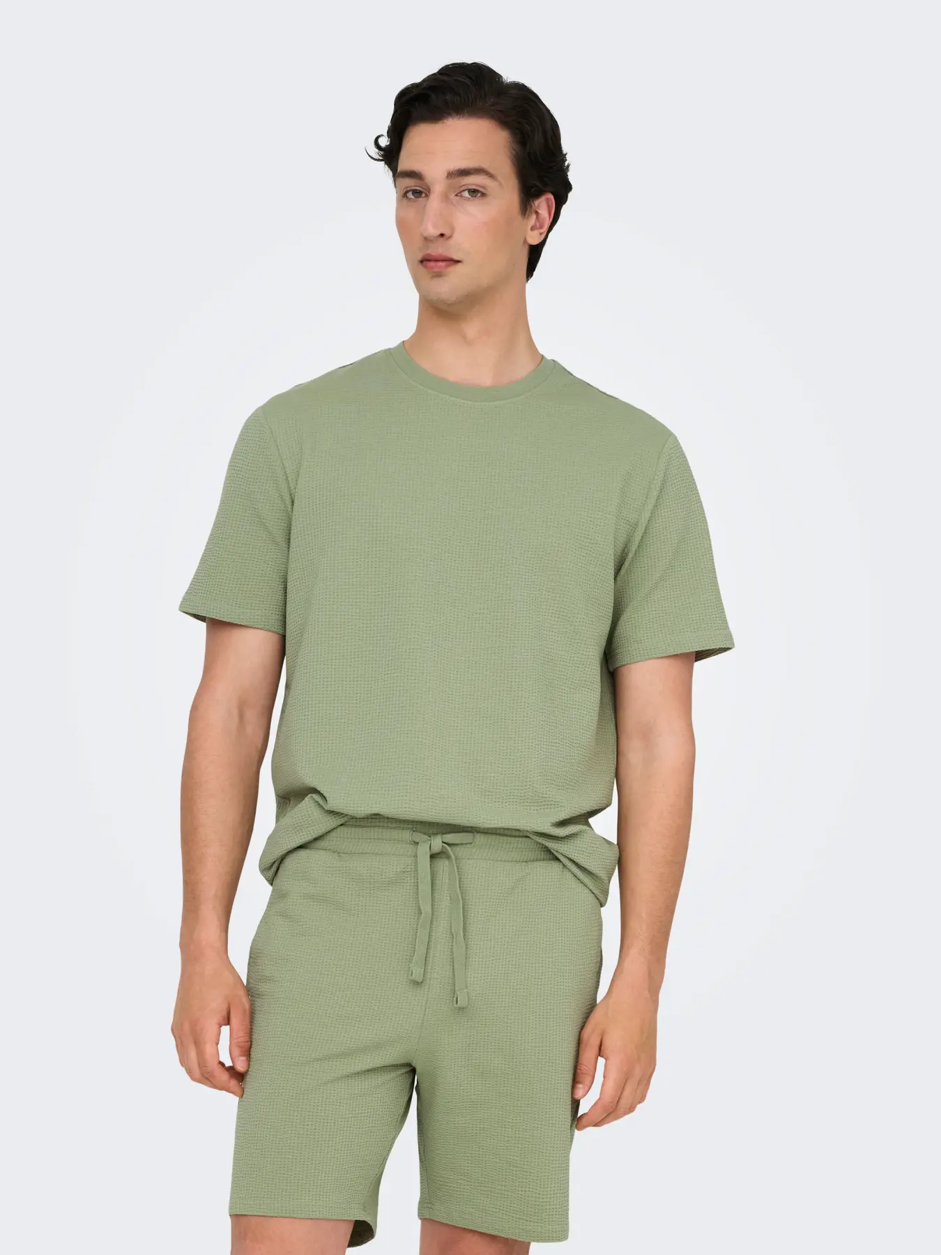 Only and Sons miesten t-paita, K KIAN REG SEERSUCKER SS TEE Seagrass - Image 2