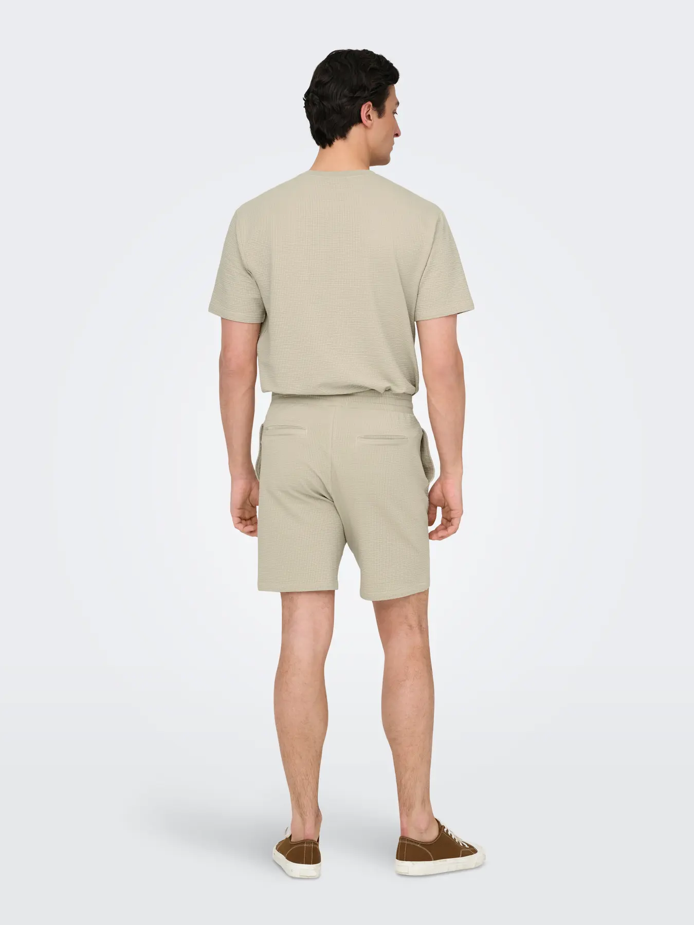 Only and Sons miesten t-paita, K KIAN REG SEERSUCKER SS TEE Silver Lining - Image 2