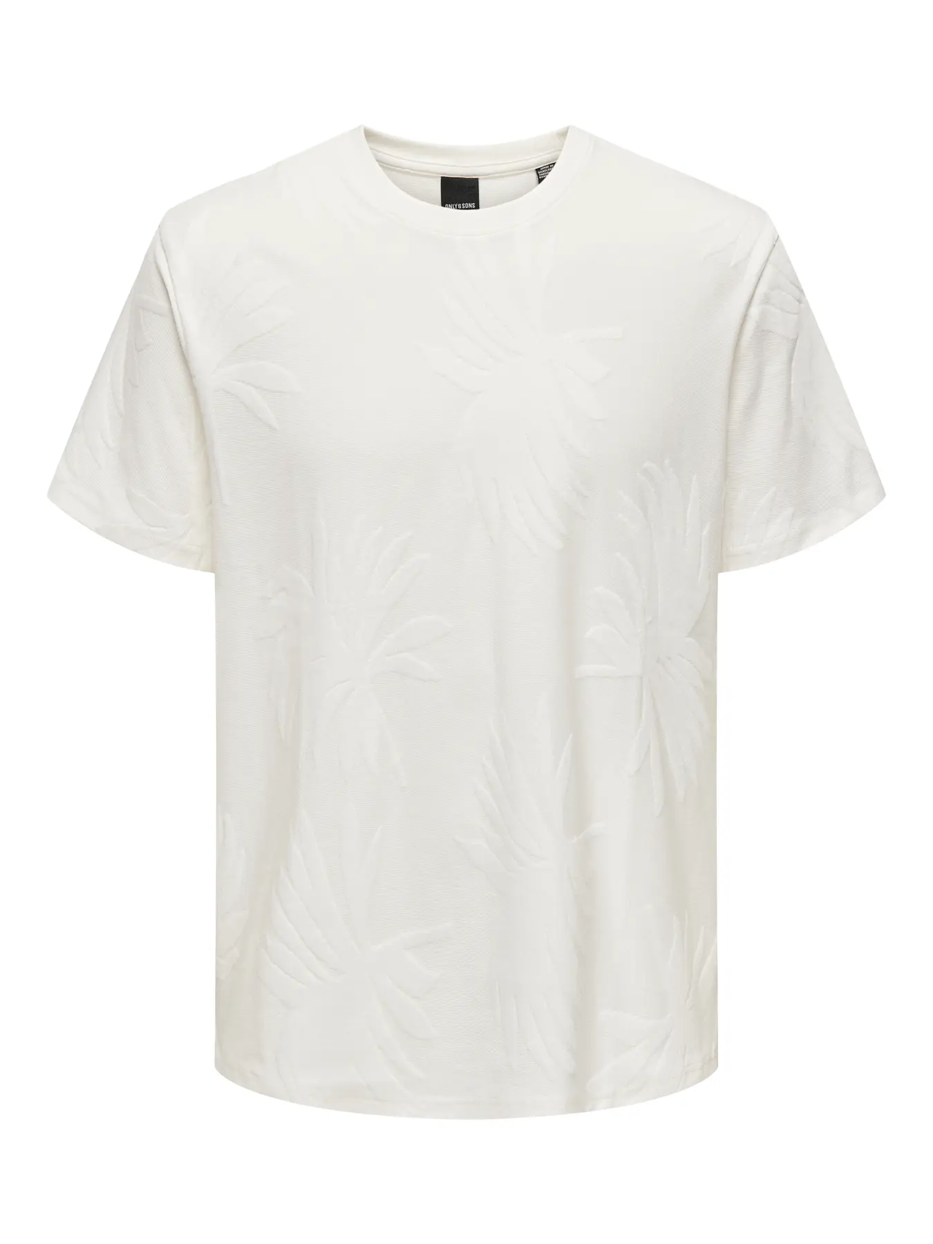 Only and Sons miesten t-paita, MARCO LIFE PALM JACQUARD Cloud Dancer