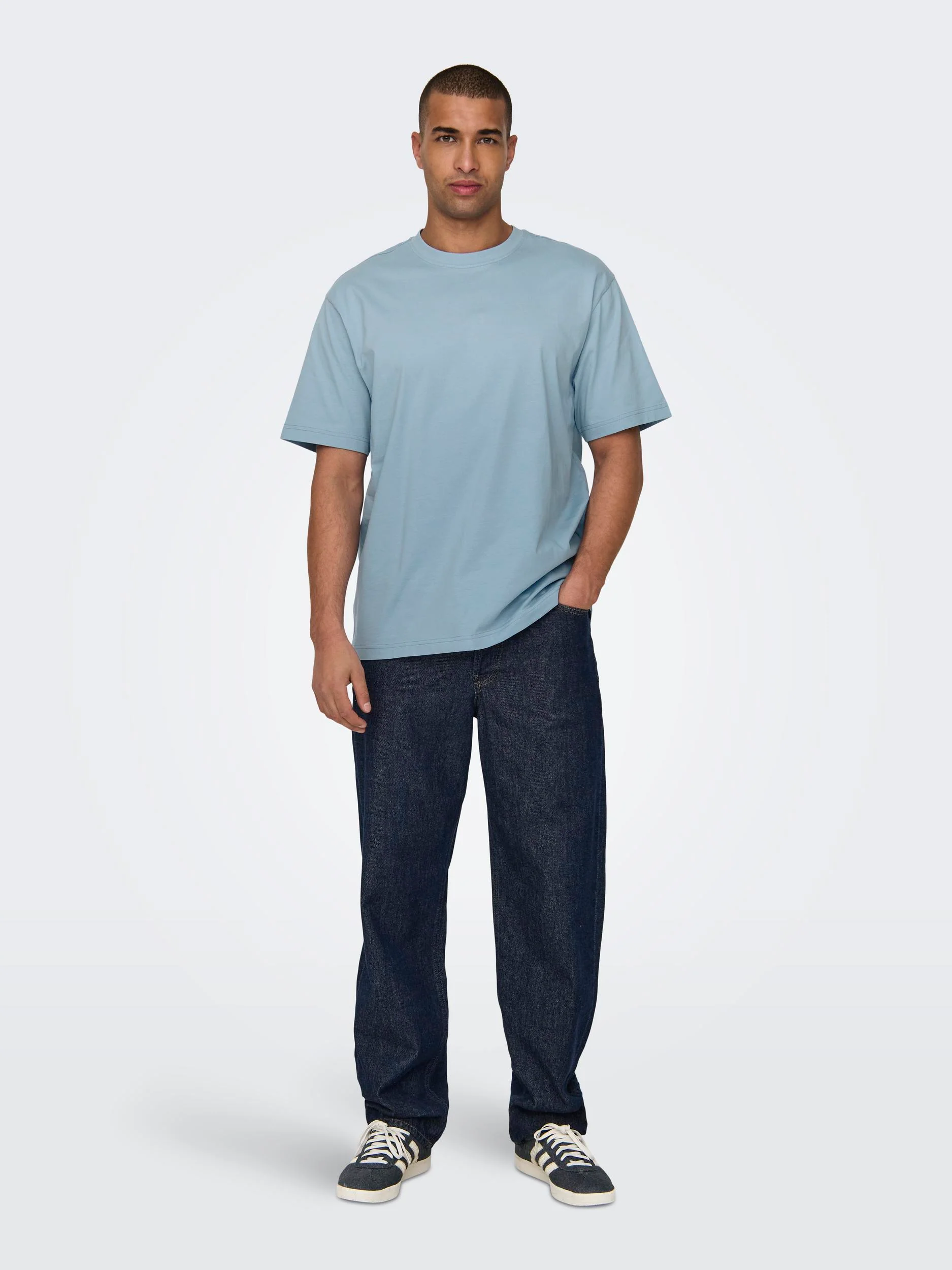 Only and Sons, Miesten T-Paita, Onsfred Rls Ss Tee Noos Vaaleansininen - Image 5