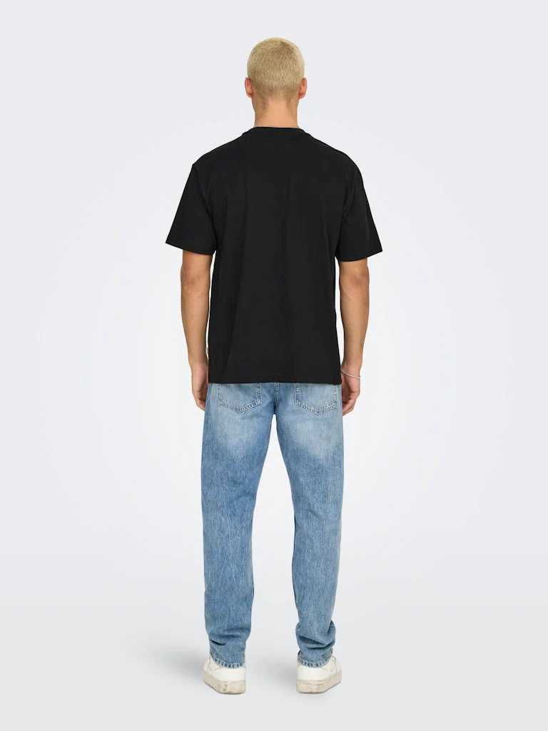 Only and Sons miesten t-paita, RHINESTONE RLX SS TEE Musta - Image 2