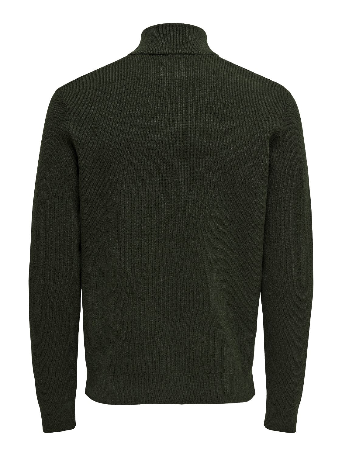 Only and Sons neule, PHIL COTTON HALF ZIP Armeijanvihreä - Image 4