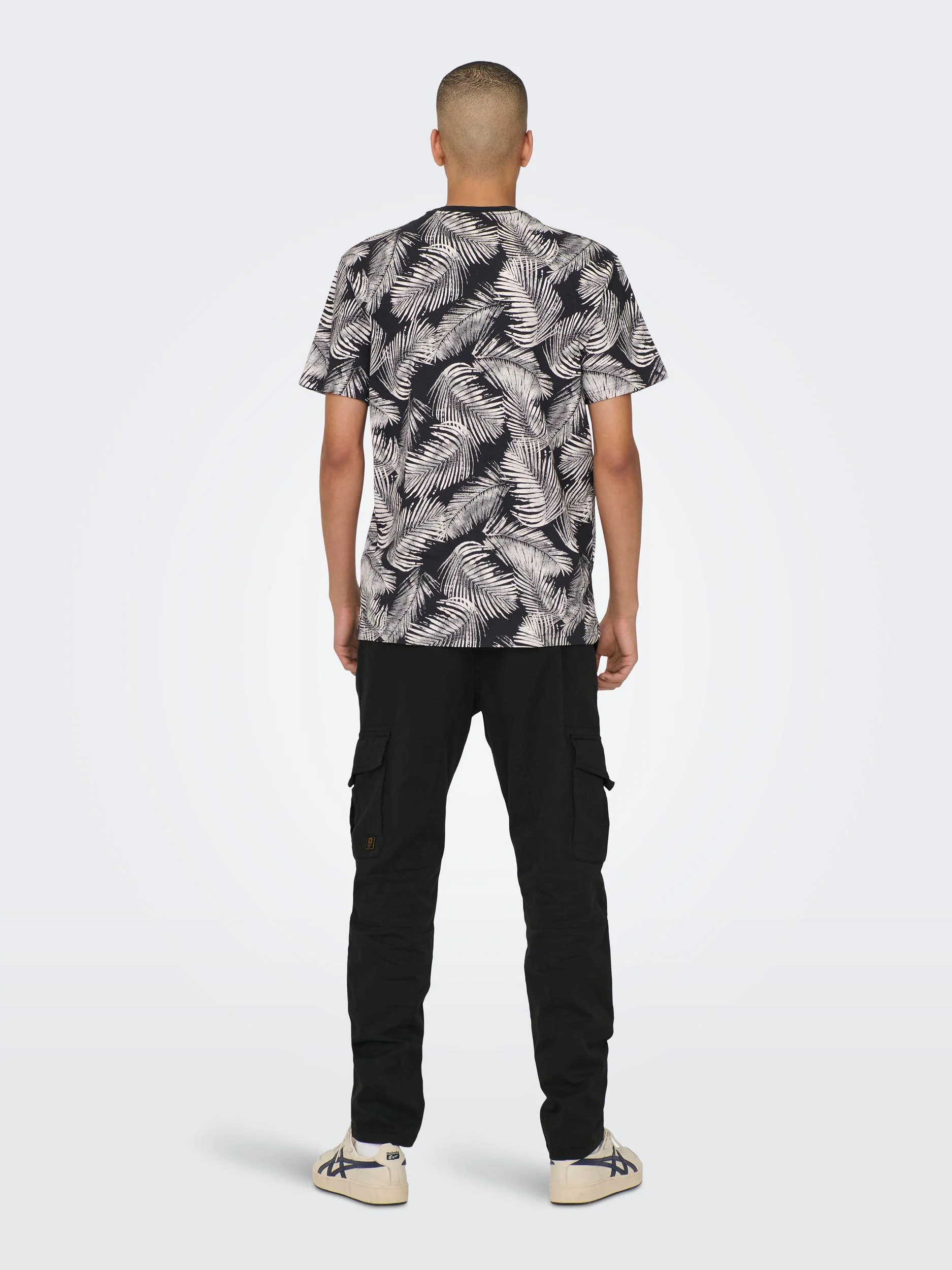 Only and Sons t-paita, PERRY REG LEAF Tummansininen - Image 4