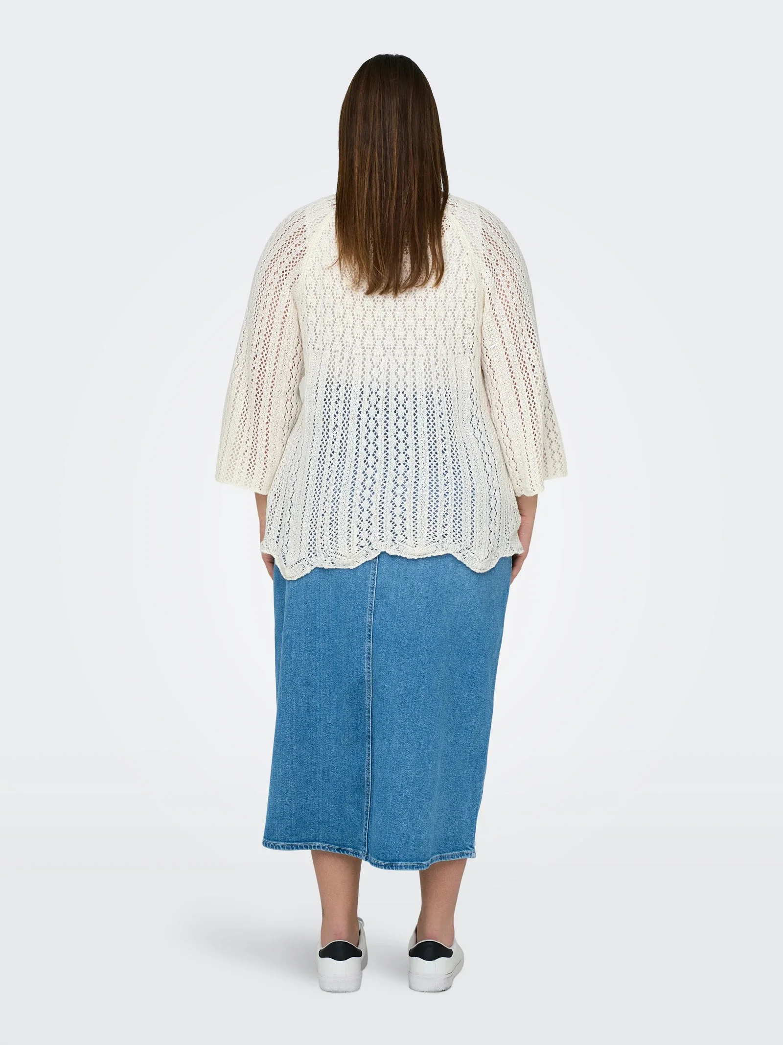 Only Carmakoma naisten neule, CARNOLA LIFE 3/4 PULLOVER KNT  Luonnonvalkoinen - Image 2