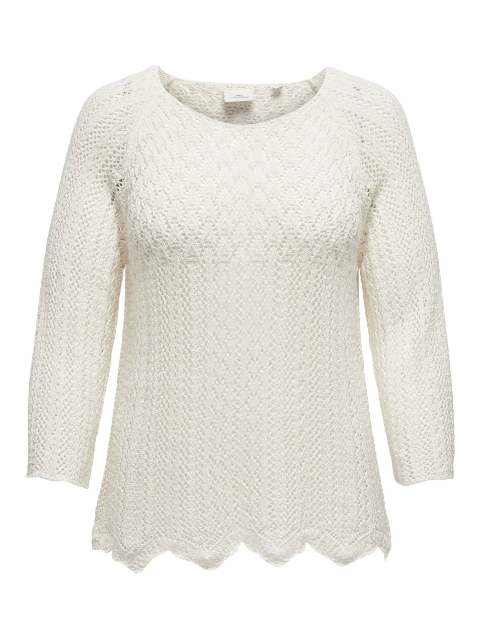 Only Carmakoma naisten neule, CARNOLA LIFE 3/4 PULLOVER KNT  Luonnonvalkoinen - Image 3