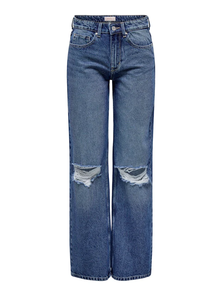 Only naisten farkut, ONLCARLA MID WIDE PIM267 Indigo
