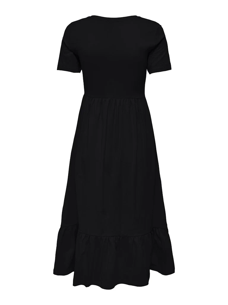 Only naisten mekko, ONLMAY LIFE S/S PEPLUM CALF DRESS JRS Musta - Image 4