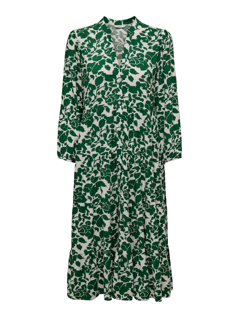 Only naisten mekko, ONLMILANA 7/8 DRESS WVN Vihreä Kuosi - Image 3