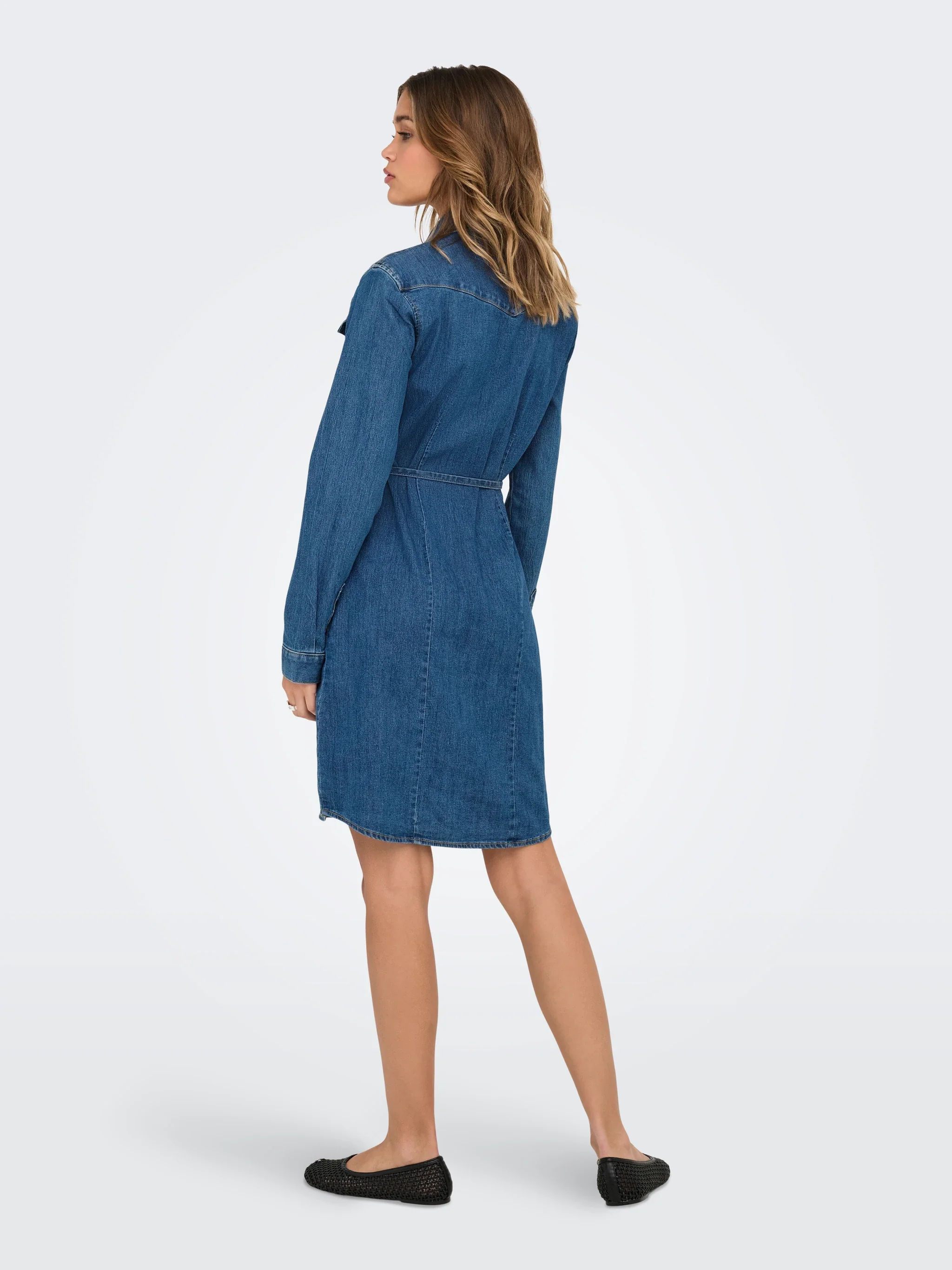 Only naisten mekko, ONLSASIA LS STRECH DENIM DRESS NOOS Indigo - Image 2