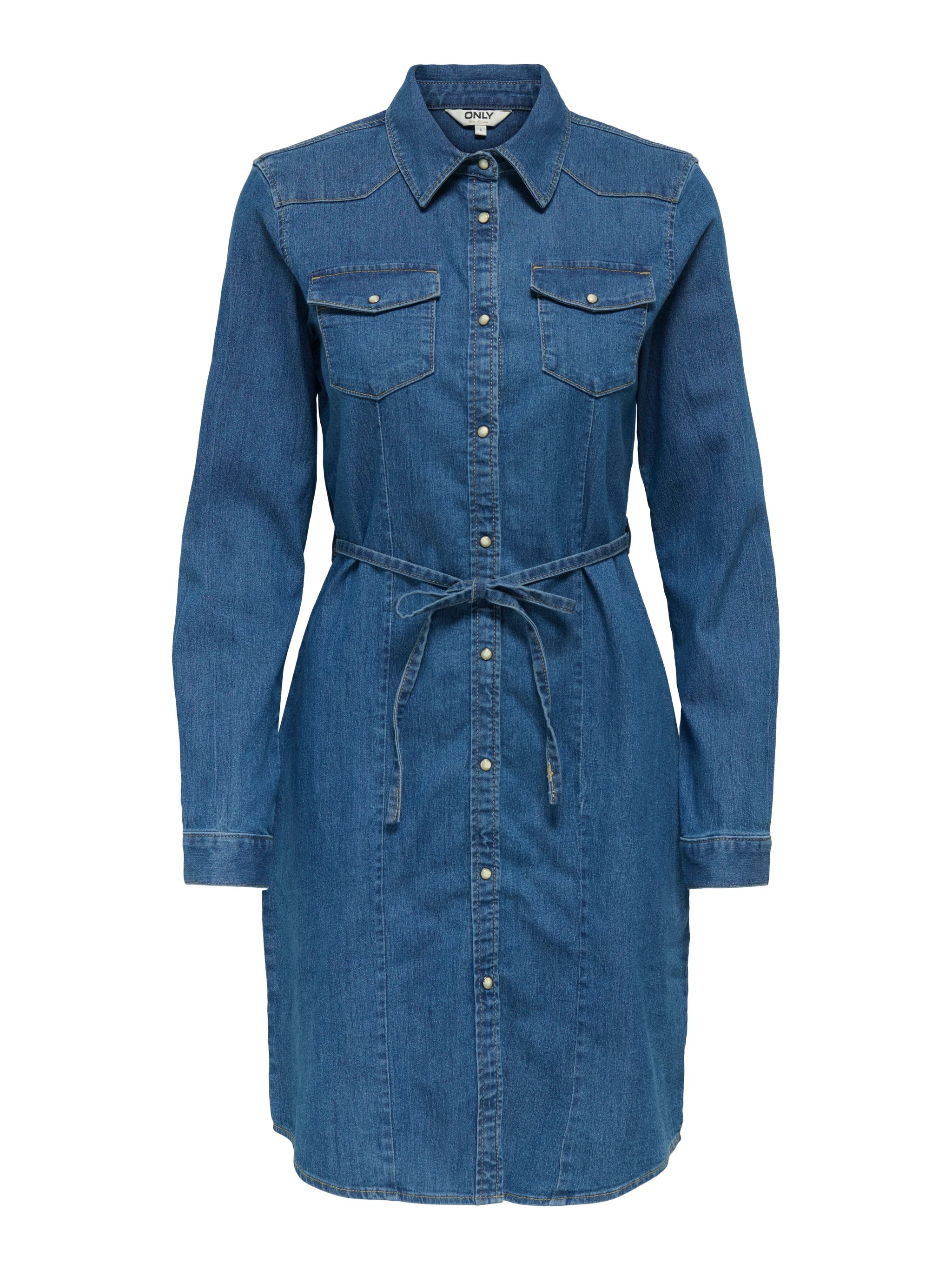 Only naisten mekko, ONLSASIA LS STRECH DENIM DRESS NOOS Indigo - Image 3