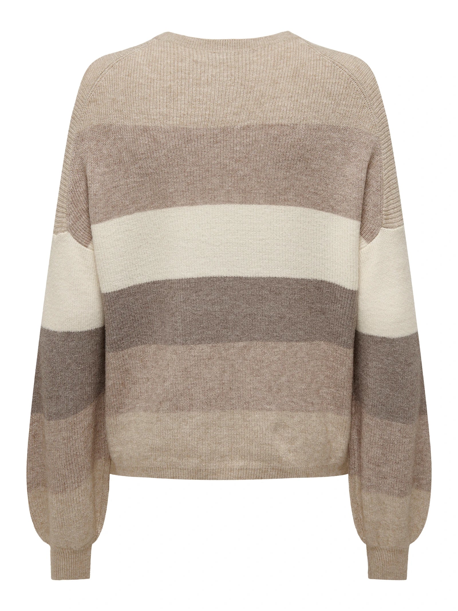 Only naisten neuleet, ONLATIA LS STRIPE PULLOVER Kuosillinen Beige - Image 4
