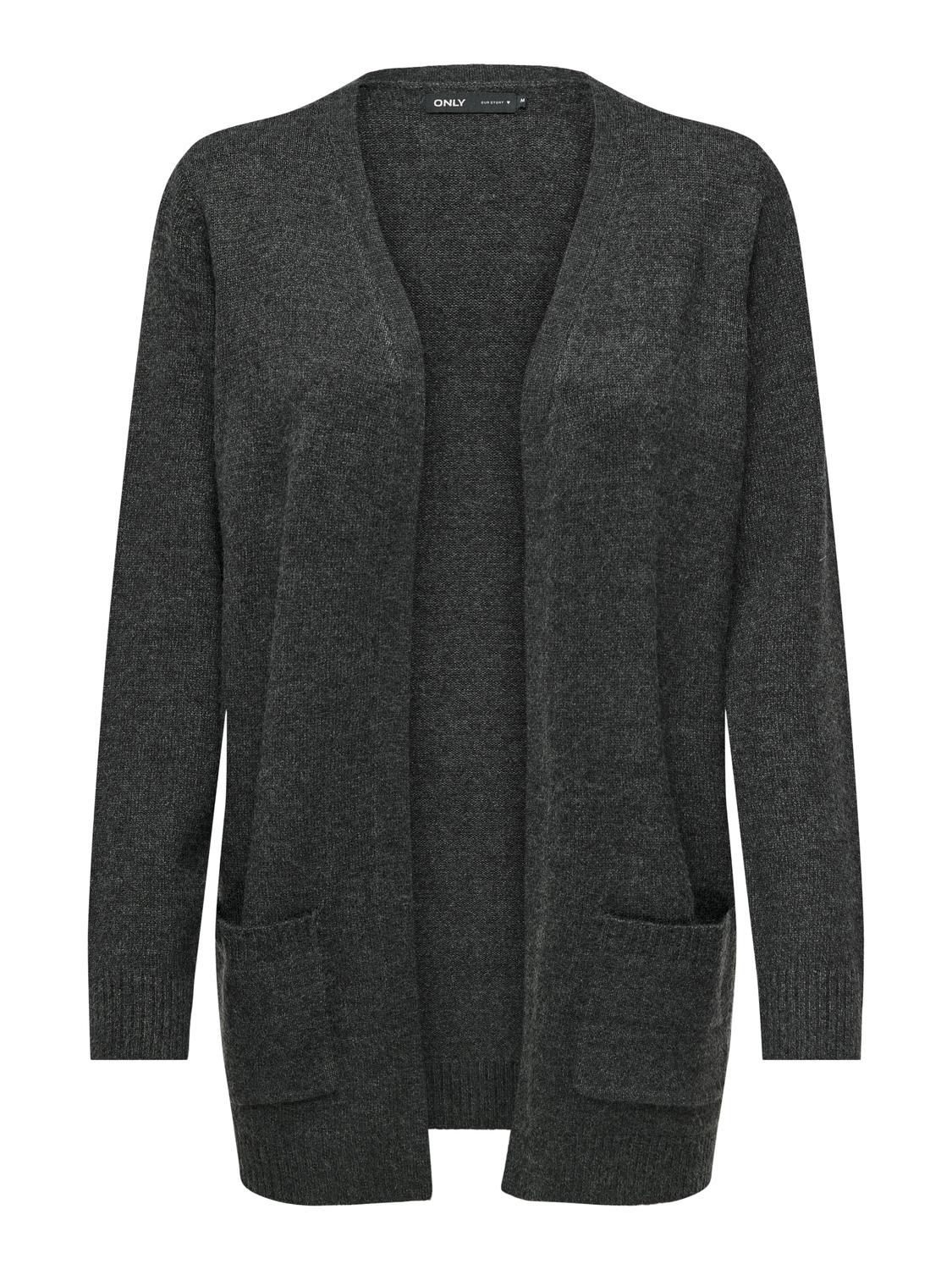 Only Naisten Neuletakki, Lesly Ls Open Cardigan Grafiitti - Image 2