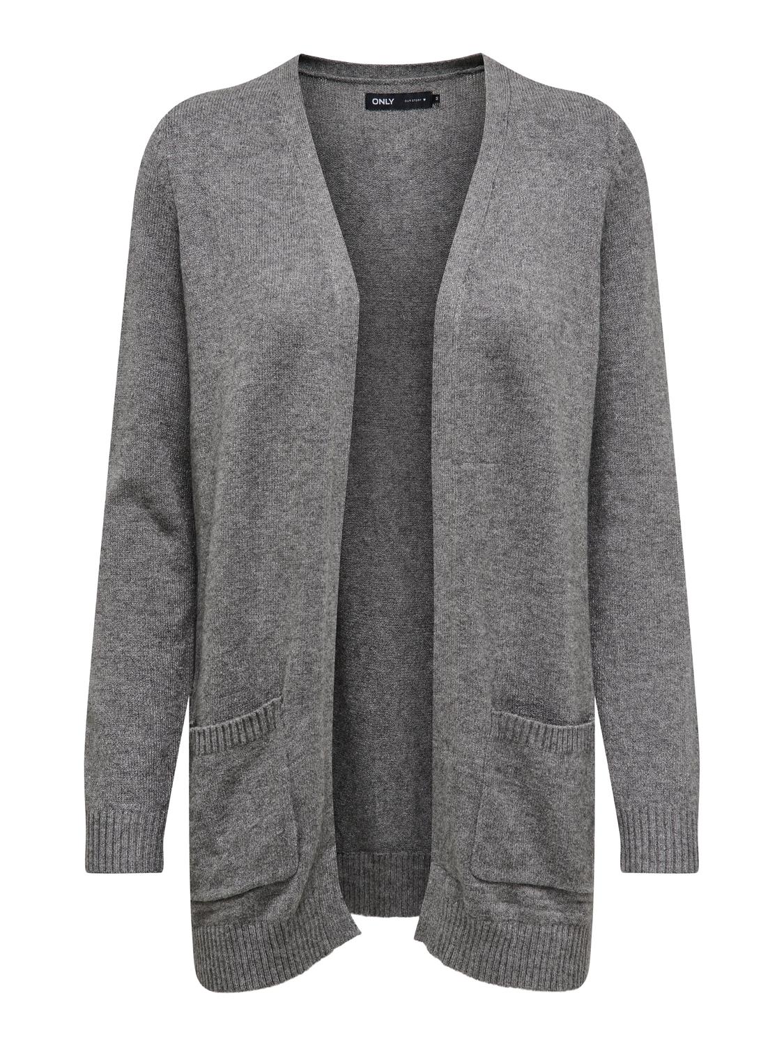 Only Naisten Neuletakki, Lesly Ls Open Cardigan Grafiitti - Image 3