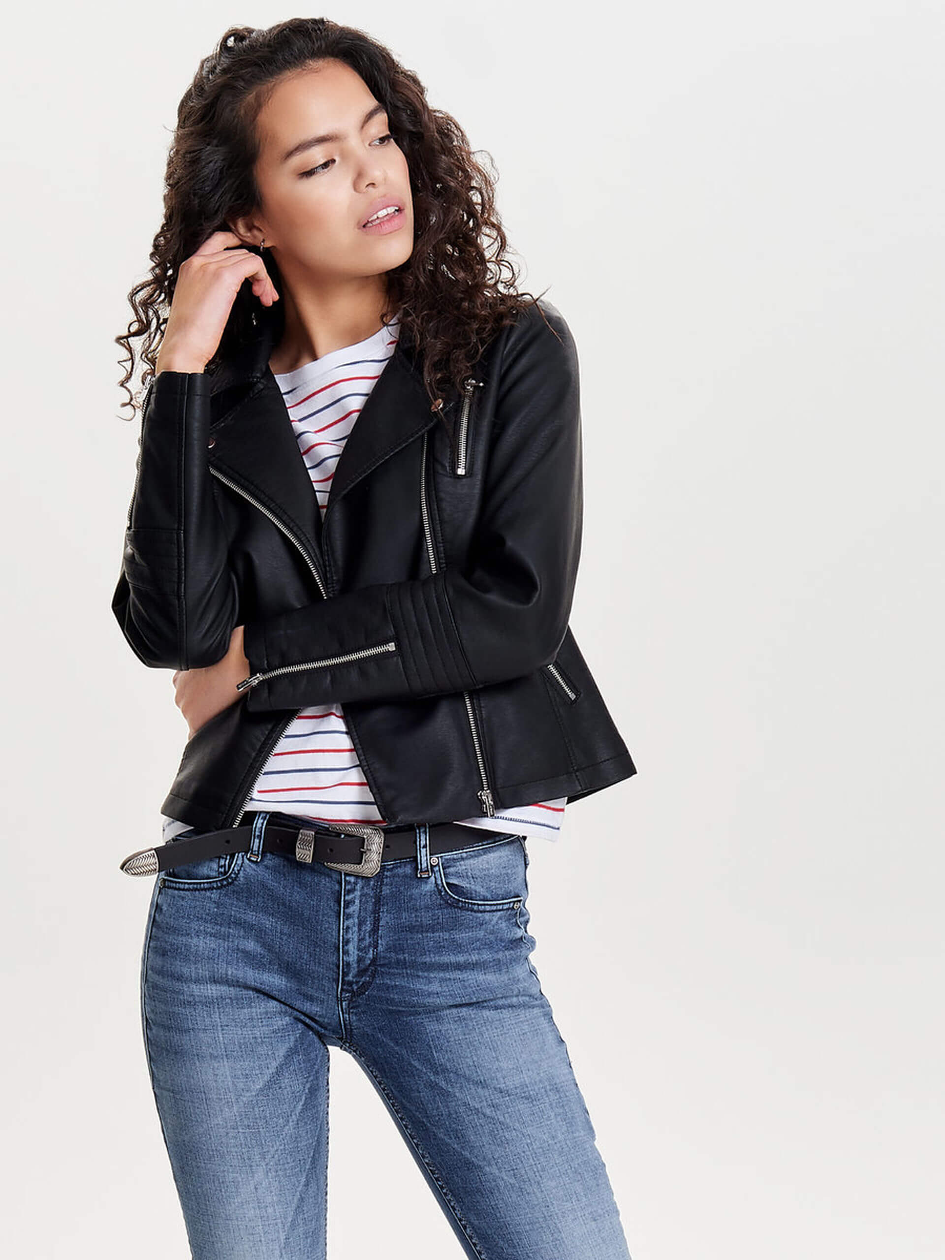 Only Naisten Takki, Gemma Faux Leather Musta