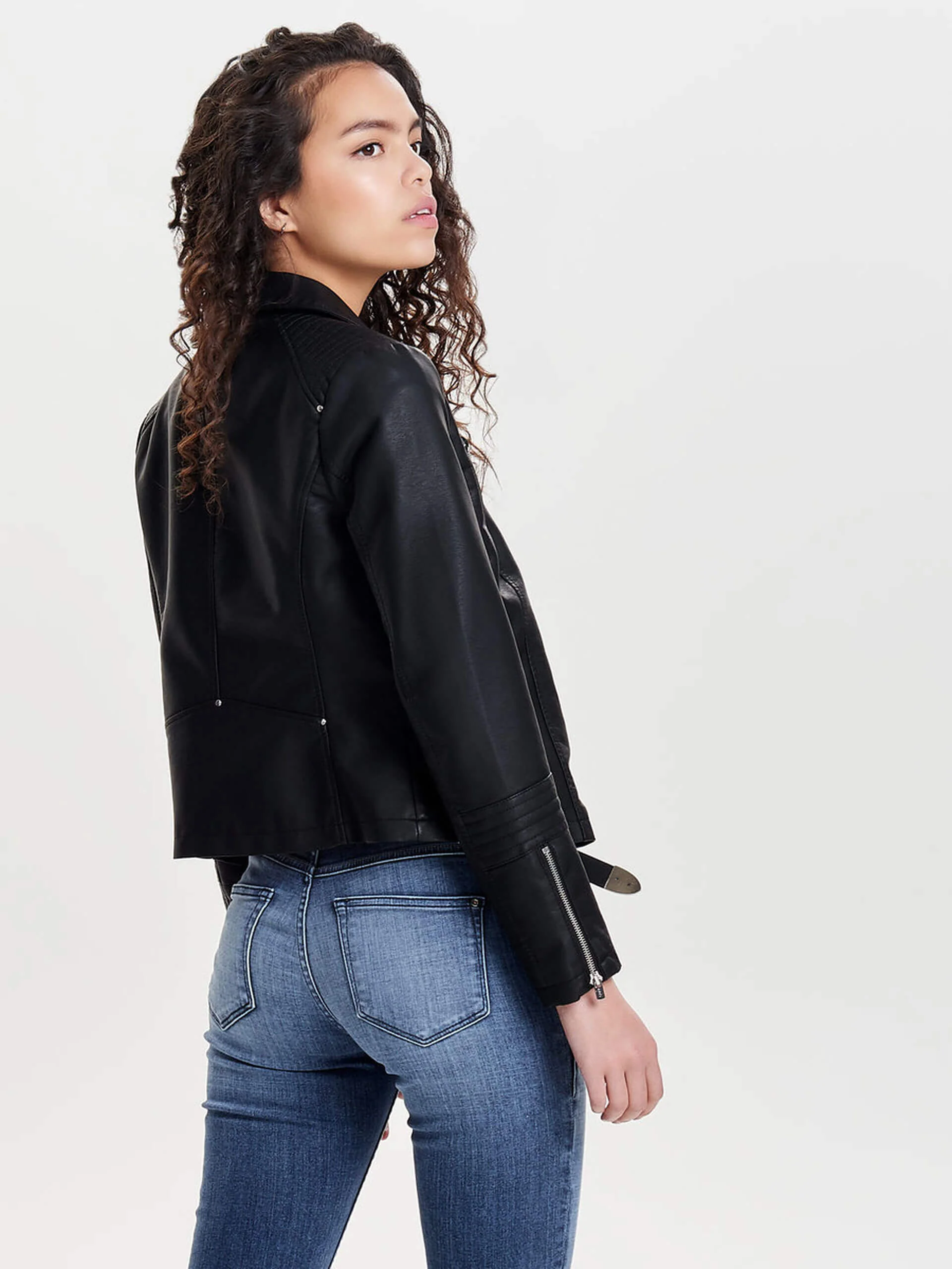 Only Naisten Takki, Gemma Faux Leather Musta - Image 2