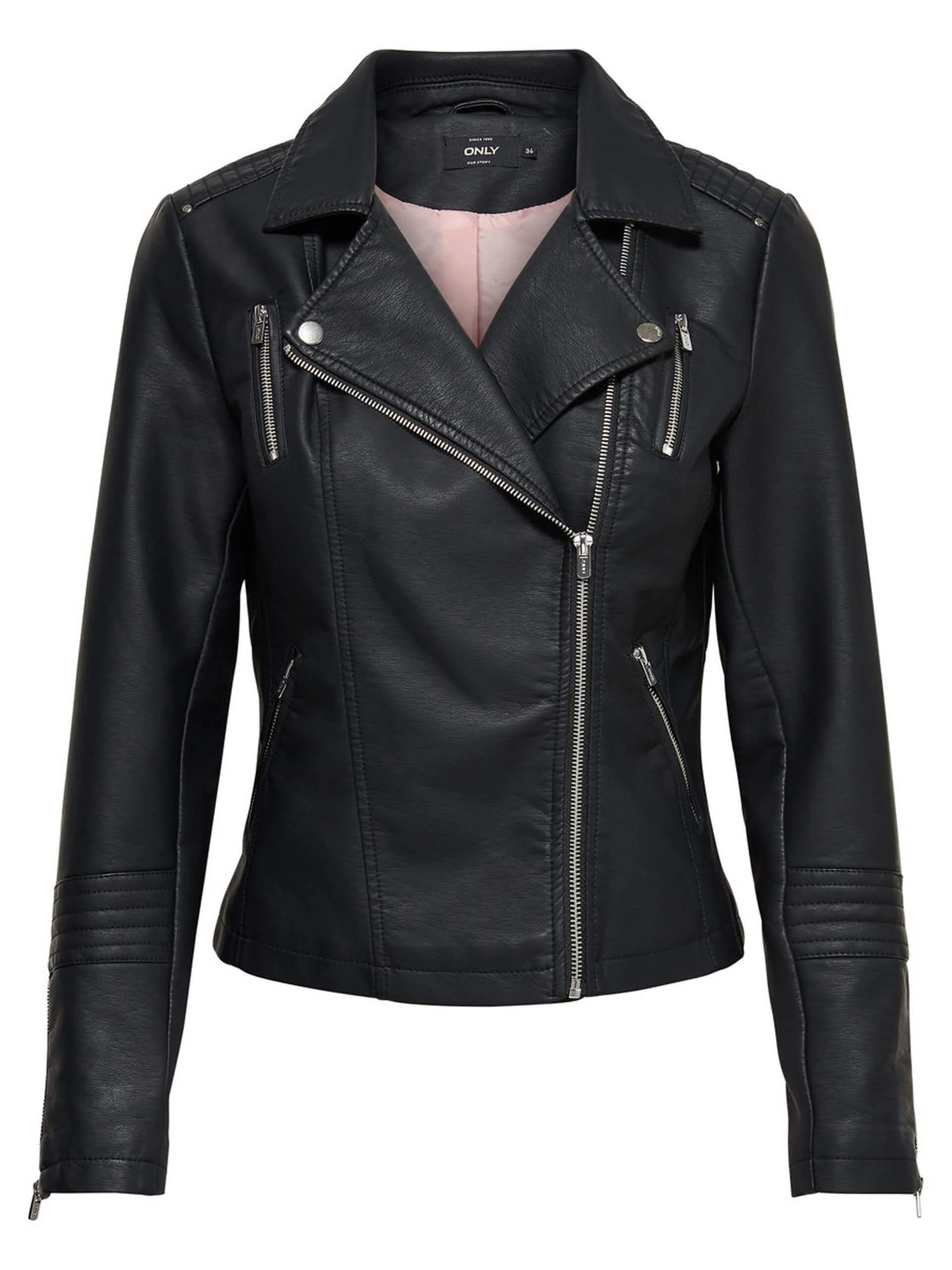Only Naisten Takki, Gemma Faux Leather Musta - Image 3