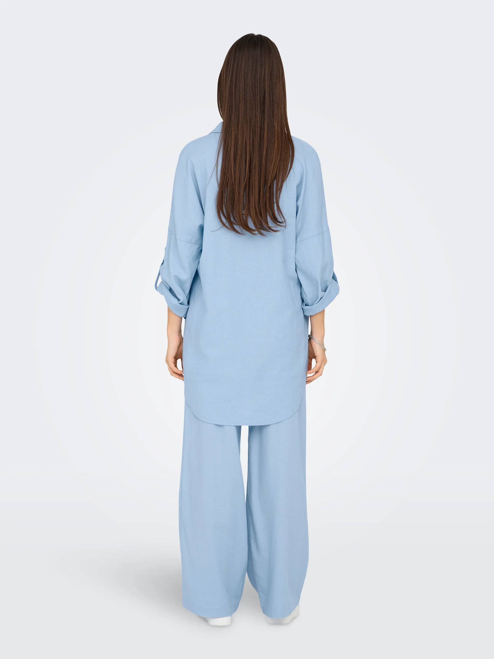 Only naisten tunika, ONLCARO 3/4 LINEN BL TUNIC CC PNT Vaaleansininen - Image 2