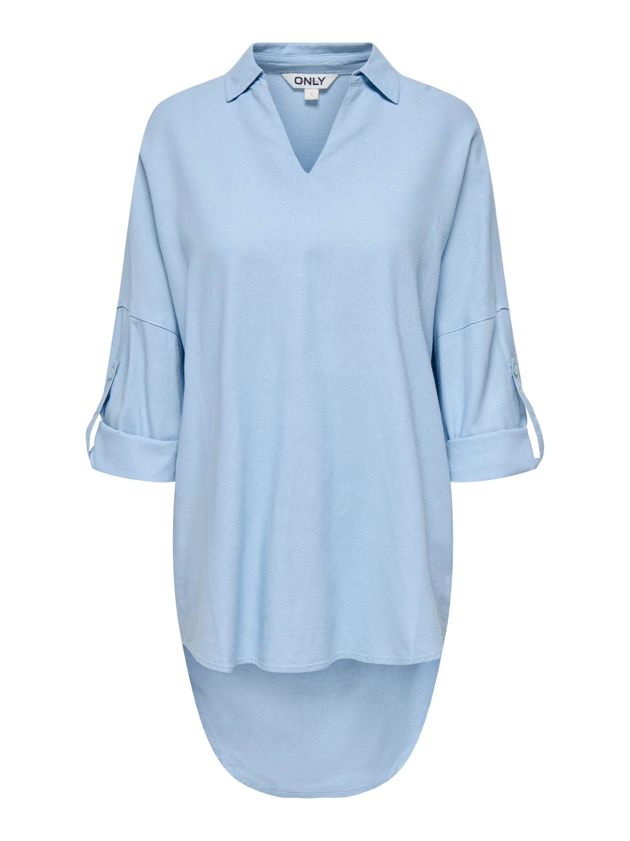 Only naisten tunika, ONLCARO 3/4 LINEN BL TUNIC CC PNT Vaaleansininen - Image 3