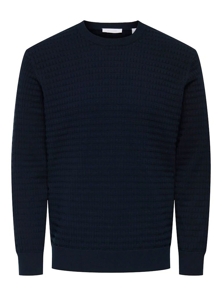 Only and Sons miesten neulepusero ONSBERRY REG 12 LS CREW KNIT FRML NOOS, Dark Sapphire - Image 2