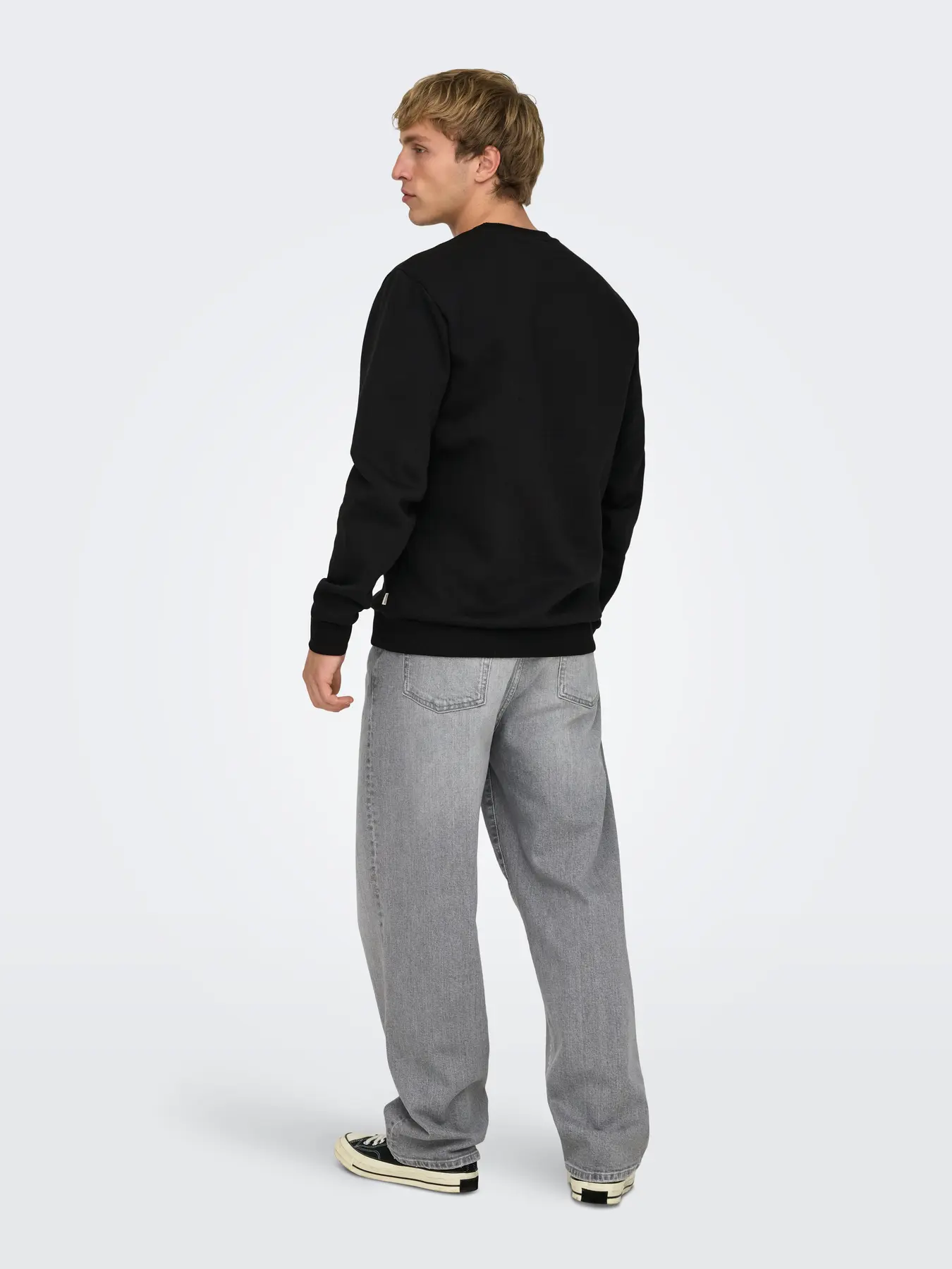 Only and Sons miesten collegepaita ONSCERES Crew Neck, musta - Image 2