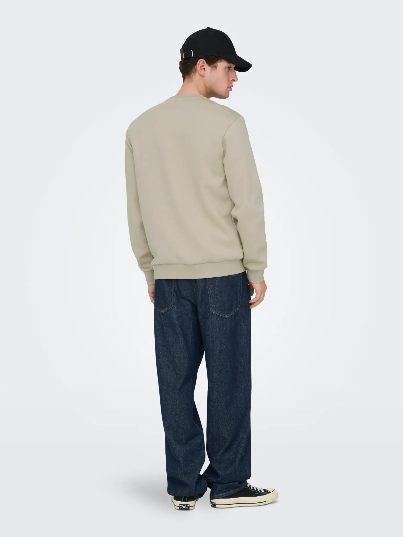 Only and Sons miesten collegepaita ONSCERES Crew Neck, Silver Lining - Image 2