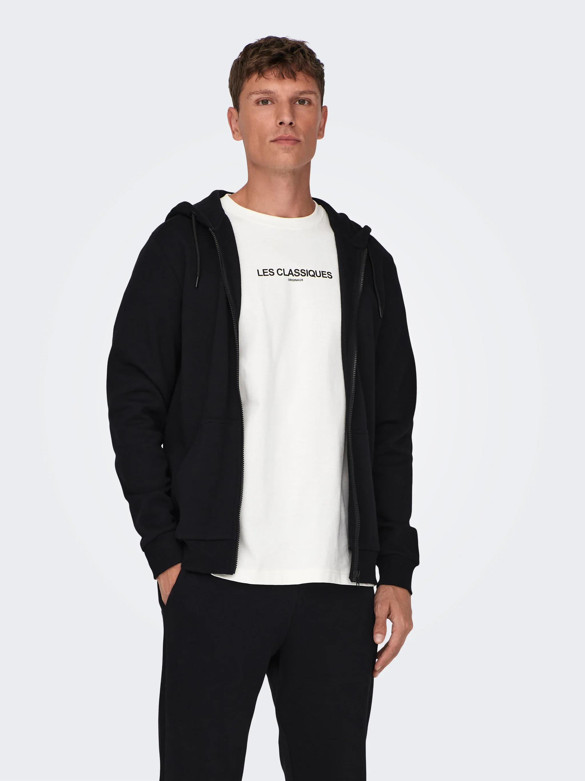 Only and Sons, Miesten Huppari, Ceres Life Zip Nos, musta