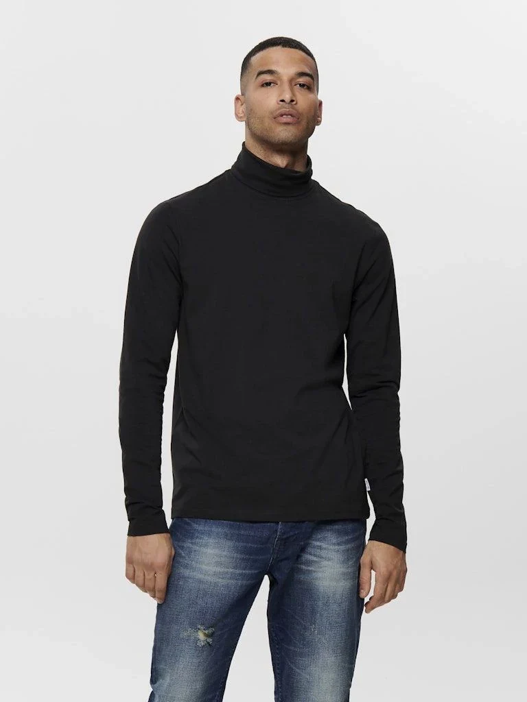 Only and Sons miesten roll neck ONSMICHAN LS ROLLNECK, musta