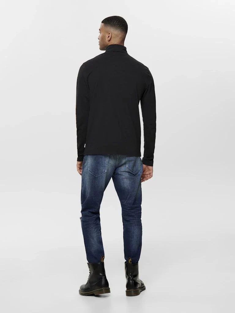 Only and Sons miesten roll neck ONSMICHAN LS ROLLNECK, musta - Image 4