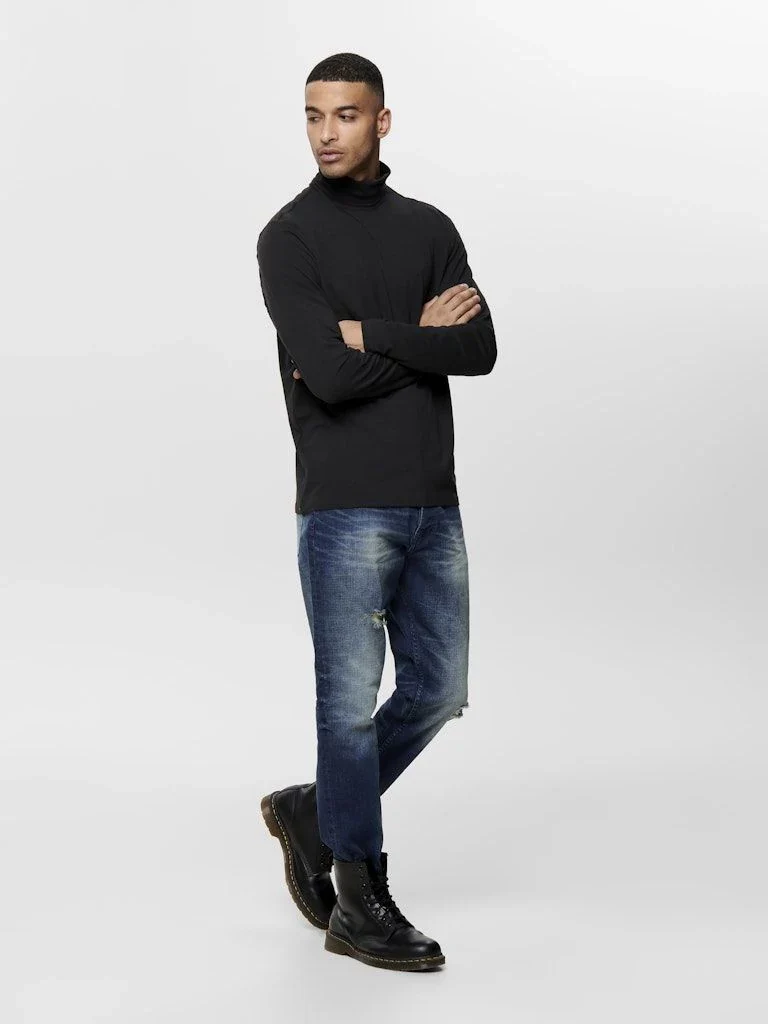 Only and Sons miesten roll neck ONSMICHAN LS ROLLNECK, musta - Image 5