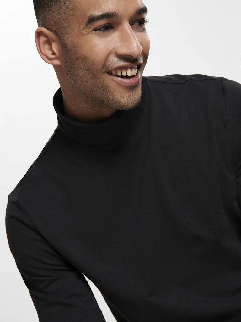 Only and Sons miesten roll neck ONSMICHAN LS ROLLNECK, musta - Image 6
