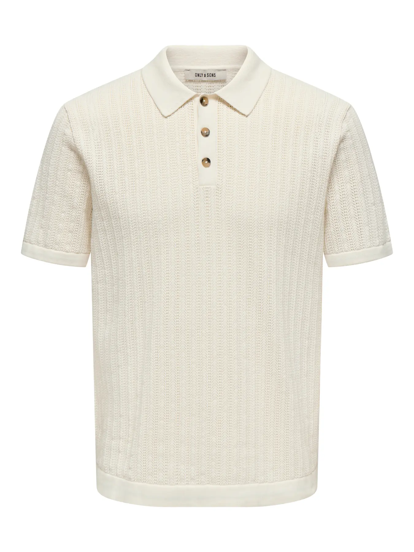 Only and Sons miesten paita ONSMOON REG 12 SS Polo Knit, Egret