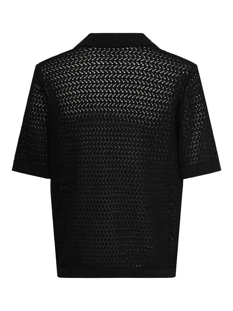 Only and Sons miesten paita ONSNYLE Life Reg 5 SS Split Polo Knit, musta - Image 2