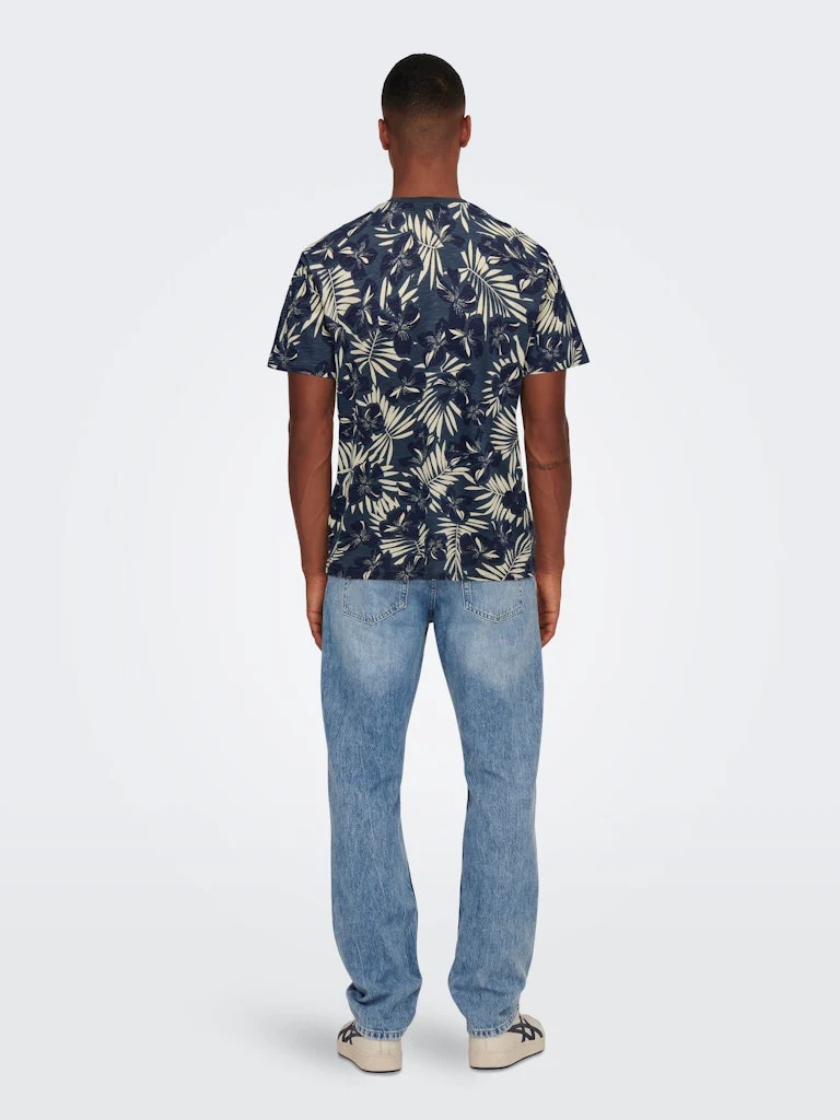Only and Sons miesten t-paita ONSPERRY Life Red Leaf Tee, Peacoat Blue Nights Putty - Image 2
