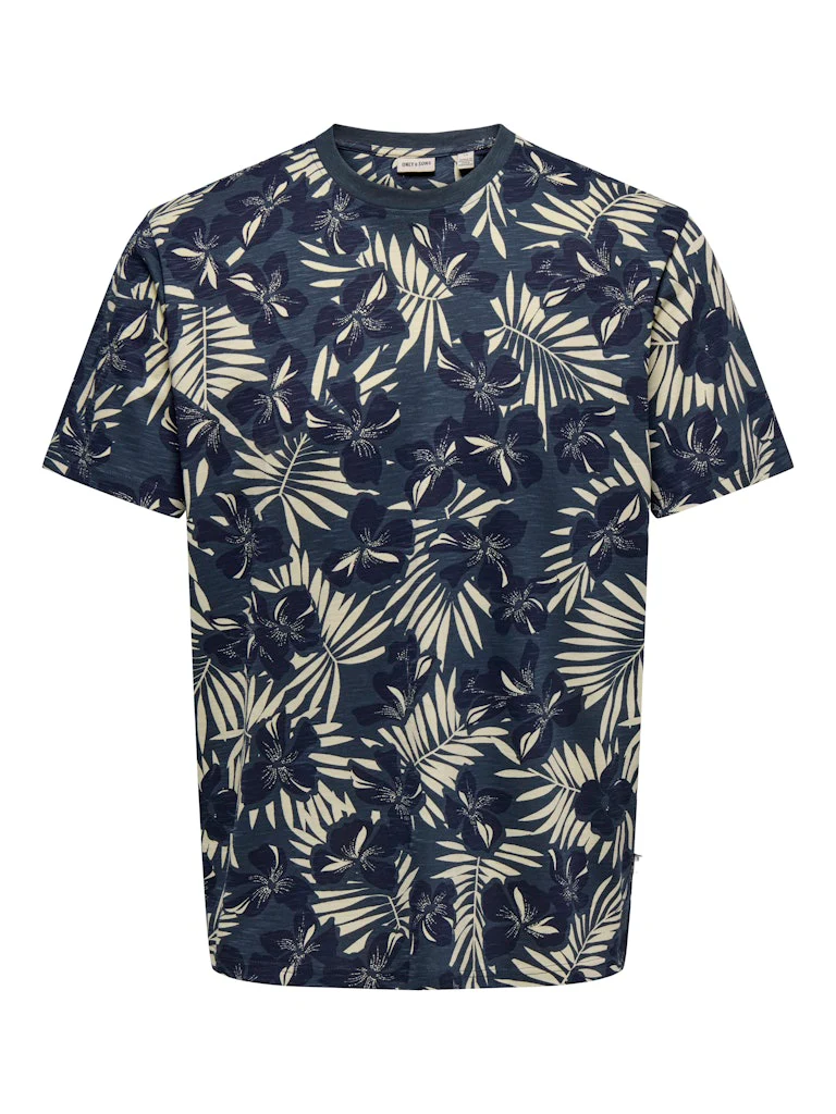 Only and Sons miesten t-paita ONSPERRY Life Red Leaf Tee, Peacoat Blue Nights Putty - Image 3