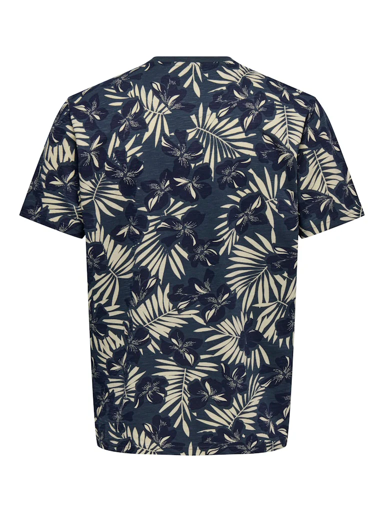 Only and Sons miesten t-paita ONSPERRY Life Red Leaf Tee, Peacoat Blue Nights Putty - Image 4