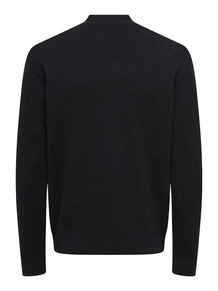 Only and Sons miesten neuletakki ONSTING LIFE REG LS CARDIGAN KNIT NOOS, musta - Image 2