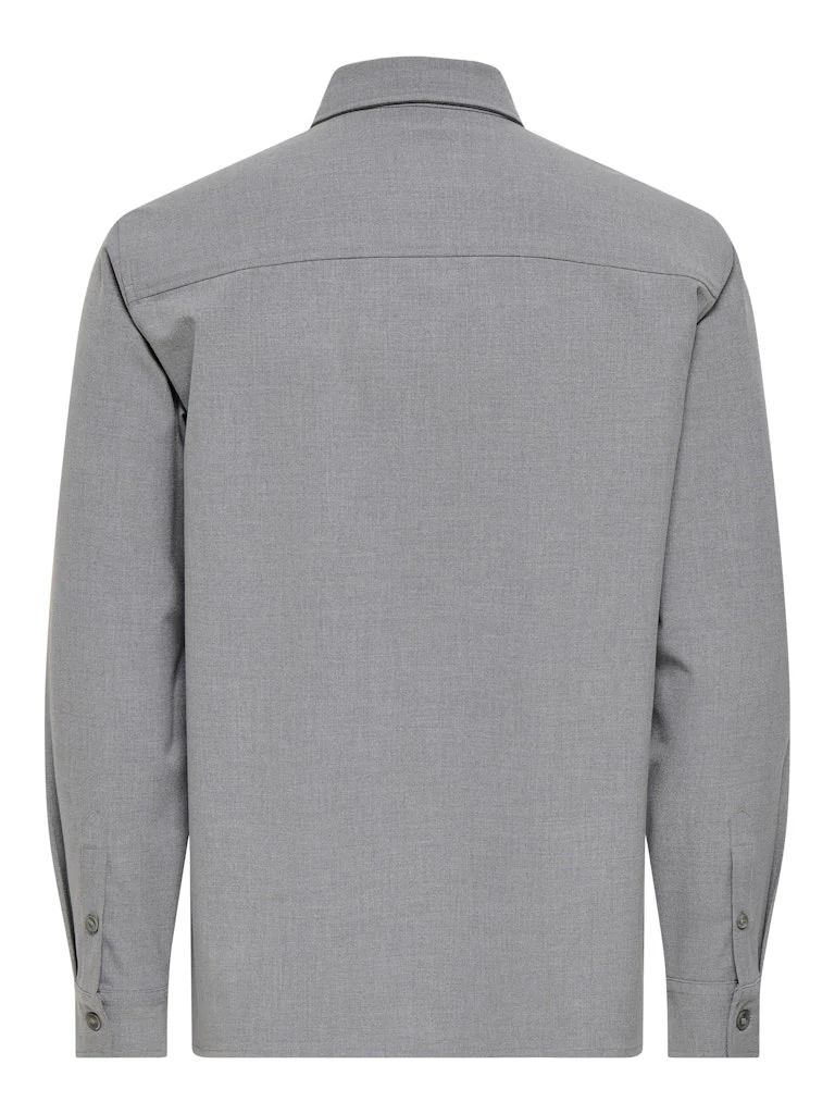 Only and Sons miesten paitatakki ONSVENUS REG OVERSHIRT NOOS, Light Grey Melange - Image 2