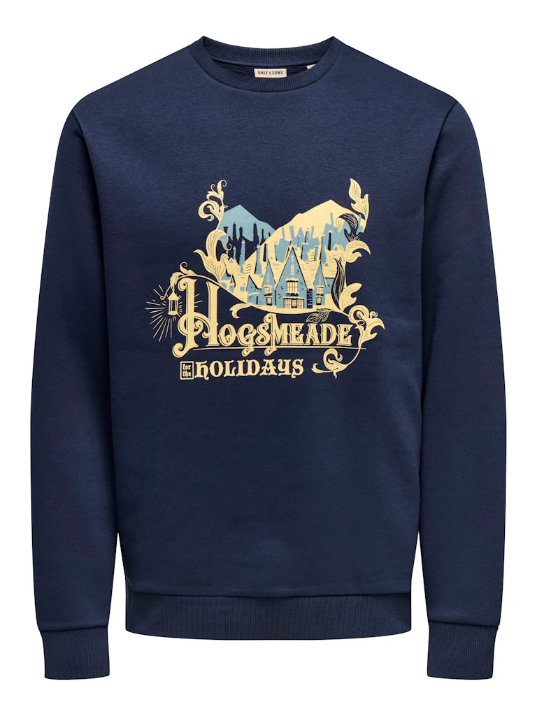 Only and Sons Xmas Reg Crew HP, Navy Blazer