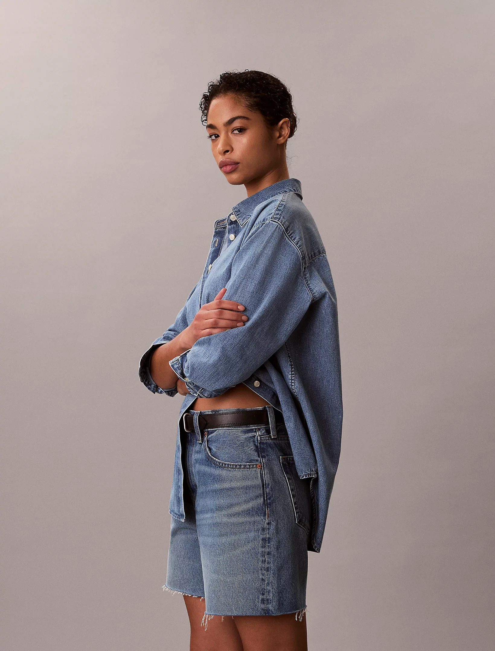 Calvin Klein Jeans naisten farkkupaita Oversized Shirt Vintage Bell, sininen - Image 6