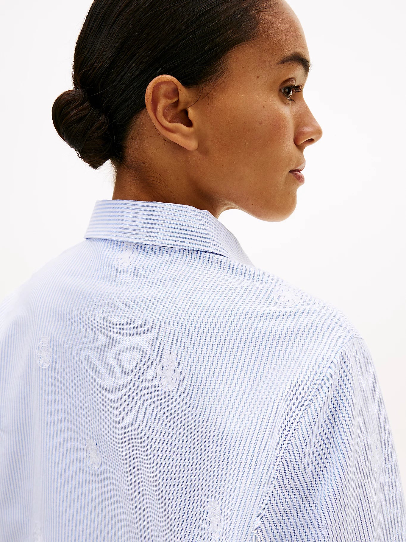 Tommy Hilfiger naisten paitapusero Oxford AOP Relaxed Shirt, vaaleansininen - Image 3