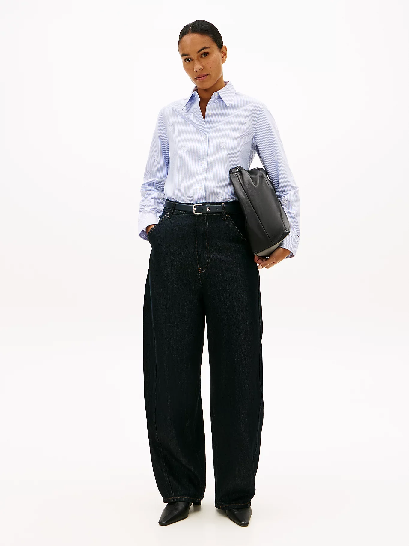 Tommy Hilfiger naisten paitapusero Oxford AOP Relaxed Shirt, vaaleansininen - Image 4