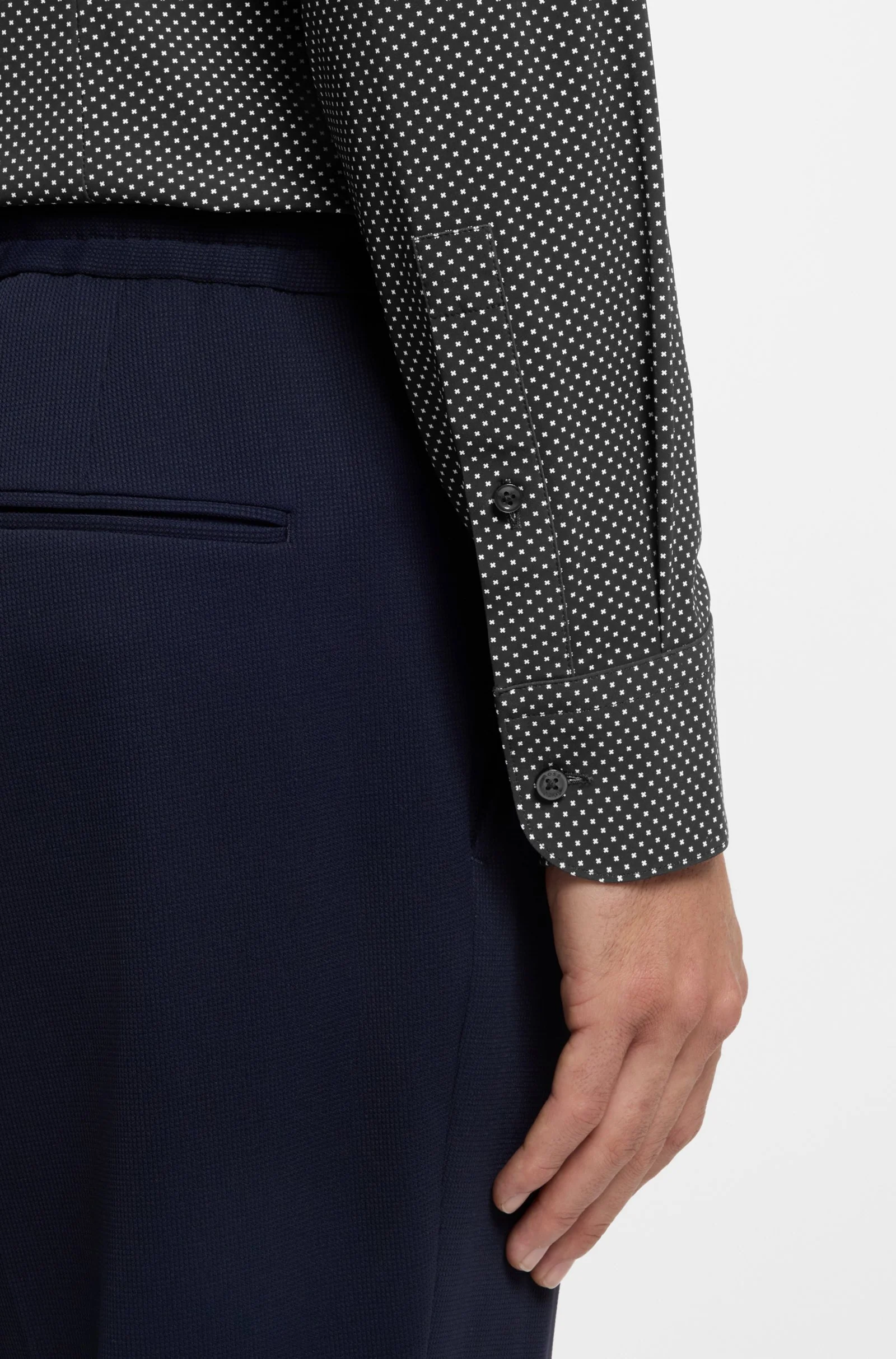 Hugo Boss miesten kauluspaita P-HANK-S-K-261 Performance Stretch, tummansininen - Image 6