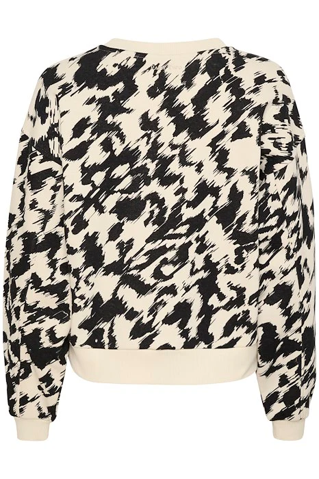 Part Two naisten collegepusero, JILLIANPW SW Black Scratch Print - Image 2