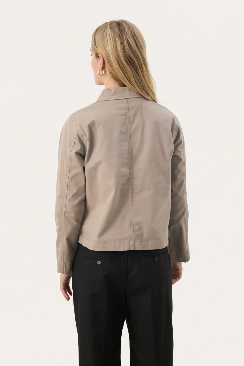Part Two Naisten Lyhyt Puuvillatakki, FREDA JACKET Desert Taupe - Image 4