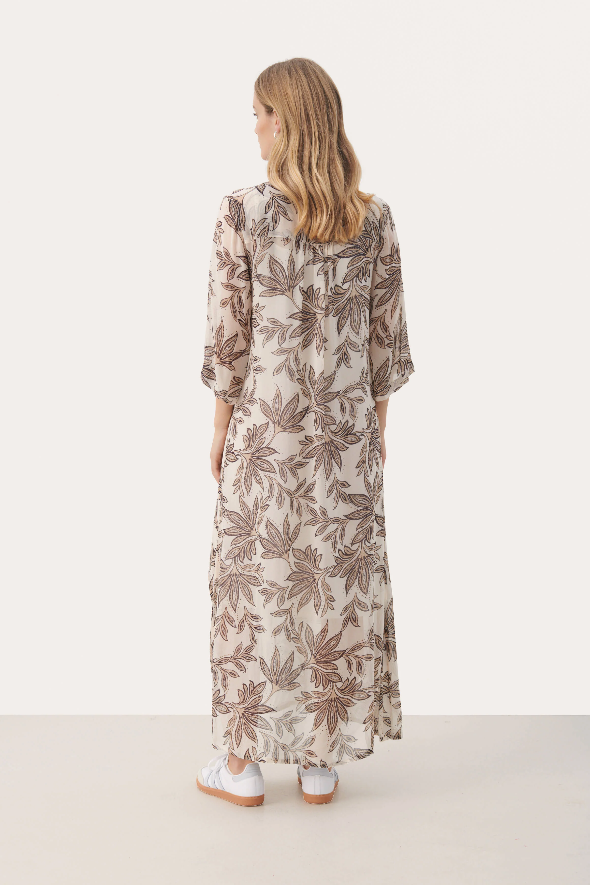 Part Two Naisten Mekko, BERIT DRESS Beige Kuosi - Image 2