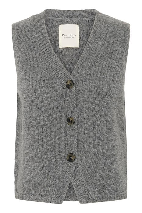 Part Two naisten neuleliivi, SYLVAPW WA Medium Grey Melange