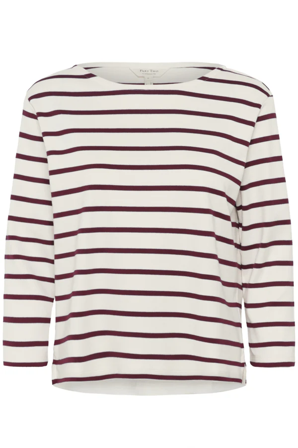 Part Two naisten paita, NELAPW TS Tawny Port Stripe - Image 4